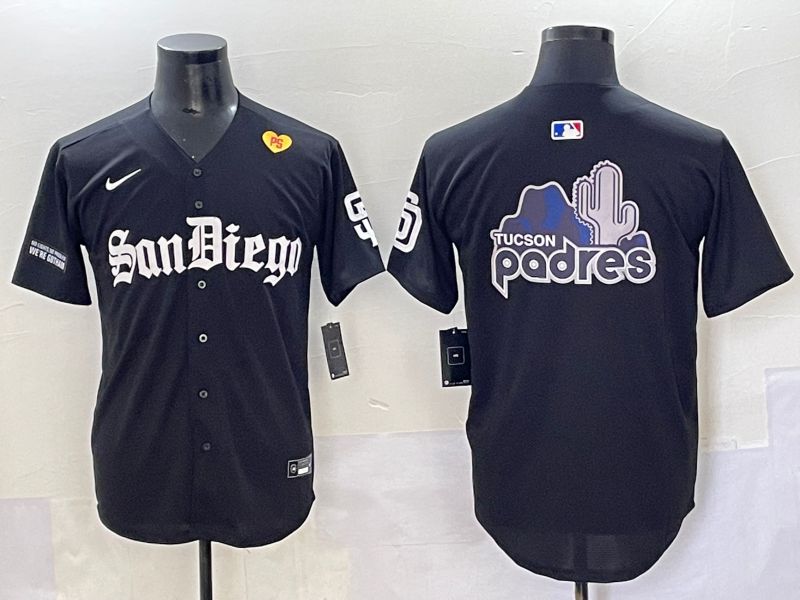 Men 2025 San Diego Padres Blank Black Five generations Joint Name Nike MLB Jersey style 20